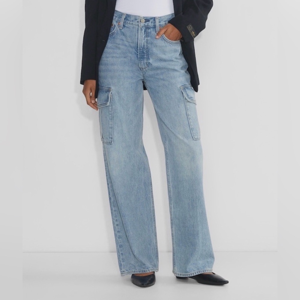 Aritzia Denim Forum Cargo Jeans the Farrah Hi-Rise Wide Leg